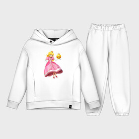 Детский костюм хлопок Oversize с принтом Princess SB в Новосибирске,  |  | gold | mario | mashroom | princess | princess peach | super | toad | video game | видео игра | гриб | золотой | марио | супер | тоад