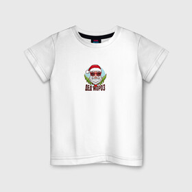 Детская футболка хлопок с принтом Крутой Дед Мороз в Новосибирске, 100% хлопок | круглый вырез горловины, полуприлегающий силуэт, длина до линии бедер | merry christmas | santa claus | борода | дед мороз | ели | елки | очки | рождество | санта клаус
