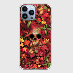 Чехол для iPhone 13 Pro Max с принтом Осенний череп в Новосибирске,  |  | halloween | клен | кленовые | листья | осень | скелет | хеллоуин | череп