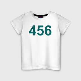 Детская футболка хлопок с принтом Игрок 456 в Новосибирске, 100% хлопок | круглый вырез горловины, полуприлегающий силуэт, длина до линии бедер | главный | игра | игрок | мужчина | персонаж