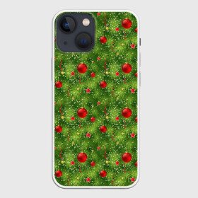 Чехол для iPhone 13 mini с принтом Зелёная Ёлка в Новосибирске,  |  | christmas | merry christmas | santa claus | дед мороз | ёлка | елочные шары | игрушки | новый год | подарки | праздник | с новым годом | санта клаус | снегурочка | украшения