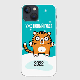Чехол для iPhone 13 mini с принтом Уже новый год в Новосибирске,  |  | 2022 | год тигра | новый год | новый год 2022 | символ года | тигр | тигренок | тигрица | тигры