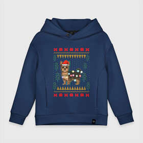 Детское худи Oversize хлопок с принтом Рождественский свитер Йоркшик в Новосибирске, френч-терри — 70% хлопок, 30% полиэстер. Мягкий теплый начес внутри —100% хлопок | боковые карманы, эластичные манжеты и нижняя кромка, капюшон на магнитной кнопке | christmas | ugly sweater | вечеринка | йорк | йоркширский терьер | новый год | праздники | рождественский свитер | рождество | собака | собачка | уродливый свитер