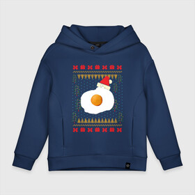 Детское худи Oversize хлопок с принтом Рождественский свитер Кот яичница в Новосибирске, френч-терри — 70% хлопок, 30% полиэстер. Мягкий теплый начес внутри —100% хлопок | боковые карманы, эластичные манжеты и нижняя кромка, капюшон на магнитной кнопке | christmas | party | ugly sweater | вечеринка | кот | кот мем | кот яичница | мемы | новогодние праздники | новый год | рождественский свитер | рождество | уродливый свитер
