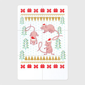Магнитный плакат 2Х3 с принтом Рождественский свитер Лабораторные мыши в Новосибирске, Полимерный материал с магнитным слоем | 6 деталей размером 9*9 см | christmas | ugly sweater | аутбредные мыши | домовые мыши | инбредные мыши | лабораторные мыши | мышка | мышь | новогодние праздники | новый год | рождественский свитер | рождество | уродливый свитер