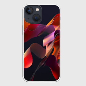 Чехол для iPhone 13 mini с принтом Абстрактные ленты в Новосибирске,  |  | abstract | black | blue | contemporary | cool | floral | funny | geometric | gold | landscape | love | minimal | modern | mountains | nature | orange | pattern | pink | retro | stars | summer | trees | watercolor | yellow | абстракция | акварель | зо | ле