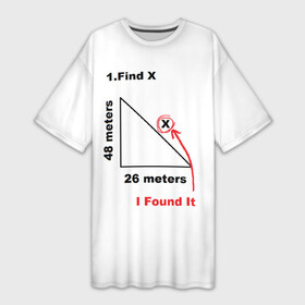 Платье-футболка 3D с принтом Как у Тома Холланда) в Новосибирске,  |  | find x | i found x | мем | найти x | прикол | теорема пифагора | том холланд
