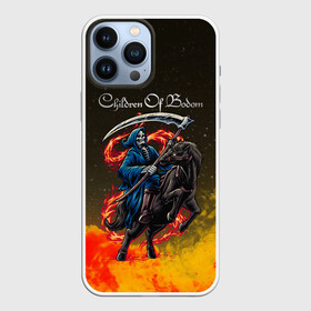 Чехол для iPhone 13 Pro Max с принтом Children of Bodom | Skeleton on a horse в Новосибирске,  |  | bodom | century media | children of bodom | fearless records | nuclear blast | skeleton on a horse | spinefarm records | бодом | дети озера бодом | дэниел фрэйберг | эспоо