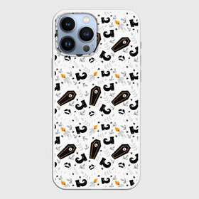 Чехол для iPhone 13 Pro Max с принтом Patern Halloween 16 в Новосибирске,  |  | 31 | bones | holiday | skull | spider | witches