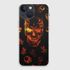 Чехол для iPhone 13 mini с принтом Огненные черепа | Carbon в Новосибирске,  |  | carbon | fire | halloween | nofun | skull | огненные черепа | хелоуин | череп в огне