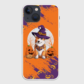 Чехол для iPhone 13 mini с принтом КОРГИ НА ХЭЛЛОУИНЕ в Новосибирске,  |  | corgi | halloween | haloween | корги | пёс | рыжая | рыжая собака | собака | собакен | собачка | собачуха | хеллоин | хеллоуин | хелоин | хелоуин | хэллоин | хэллоуин | хэлоин | хэлоуин