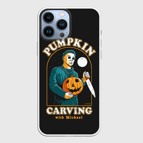 Чехол для iPhone 13 Pro Max с принтом Резьба по тыкве с Майклом в Новосибирске,  |  | carving | ghost | halloween | jack | killer | lamp | michael | monster | moon | myers | night | pumpkin | retro | джека | луна | майерс | майкл | монстр | ночь | по | призраки | резьба | ретро | светильник | тыква | тыкве