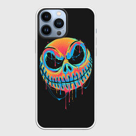 Чехол для iPhone 13 Pro Max с принтом Jack Skellington. Paints в Новосибирске,  |  | Тематика изображения на принте: before | christmas | halloween | mystic | nightmare | paints | skeleton | skull | smile | джек | джэк | краски | мистика | перед | рождеством | скелет | скеллингтон | смайл | улыбка | хэллоуин | череп