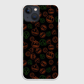 Чехол для iPhone 13 с принтом Хэллоуин  тыквы и корона в Новосибирске,  |  | alien | black | contours | coronavirus | covid | funny | ghost | green | halloween | horror | monster | orange | pumpkins | scary | skull | жуть | забавно | зеленый | инопланетянин | ковид | контуры | коронавирус | монстр | оранжевый | привидение | страшн