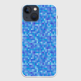 Чехол для iPhone 13 mini с принтом Голубая пиксель абстракция в Новосибирске,  |  | pixel | pixel art | абстракция | пиксели | пиксель арт | пиксельный | синий