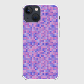 Чехол для iPhone 13 mini с принтом Сиреневая пиксельная абстракция в Новосибирске,  |  | pixel | pixel art | абстракция | лиловый | пиксели | пиксель | пиксель арт | пиксельный | сиреневый