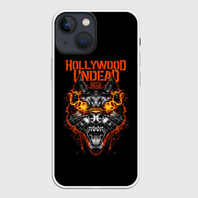 Чехол для iPhone 13 mini с принтом Hollywood Undead DAY of the DEAD в Новосибирске,  |  | hollywood undead | hu | андед | волк | волчья голова | голивуд | голливуд | голливудская нежить | группа | гу | огненные глаза | огненный взгляд | орел | оскал | пасть | птица | реп | рок | рэп | рэпкор | силуэт