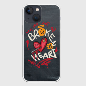 Чехол для iPhone 13 mini с принтом Разбитое сердце LOVE в Новосибирске,  |  | измена | любовь | разбитое сердце | романтика | сердце