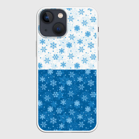 Чехол для iPhone 13 mini с принтом Светло Тёмные Снежинки в Новосибирске,  |  | merry christmas | дед мороз | ёлка | зима | мороз | новый год | подарок | праздник | рождество | с новым годом | сантаклаус | снег | снеговик | снегурочка | снежинки | снежные узоры | узоры