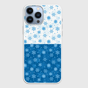 Чехол для iPhone 13 Pro Max с принтом Светло Тёмные Снежинки в Новосибирске,  |  | merry christmas | дед мороз | ёлка | зима | мороз | новый год | подарок | праздник | рождество | с новым годом | сантаклаус | снег | снеговик | снегурочка | снежинки | снежные узоры | узоры