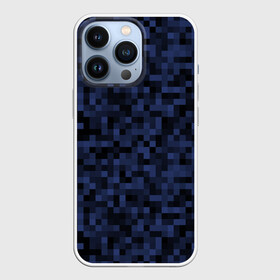 Чехол для iPhone 13 Pro с принтом Темная пиксельная абстракция в Новосибирске,  |  | pixel art | pixels | абстрактный | абстракция | пиксели | пиксель арт | пиксельный | почти черный | темно синий