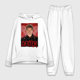 Женский костюм хлопок Oversize с принтом Dexter Декстер постер в Новосибирске,  |  | dexter | dexter morgan | брызги крови | декстер | кровь | майами | постер | судмедэксперт