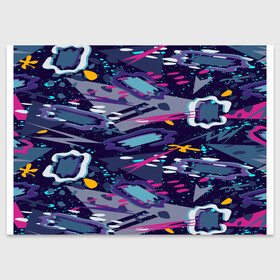 Поздравительная открытка с принтом Фиолетовый паттерн в Новосибирске, 100% бумага | плотность бумаги 280 г/м2, матовая, на обратной стороне линовка и место для марки
 | космос | паттерн | фиолетовый | футболка | цвета