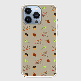 Чехол для iPhone 13 Pro с принтом AUTUMN MOOD в Новосибирске,  |  | грибы | дождь | листья | осень | рябина