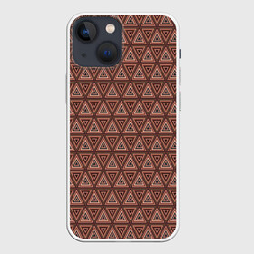 Чехол для iPhone 13 mini с принтом Абстракция из коричневых треугольников в Новосибирске,  |  | abstraction | polygons | triangles | абстракция | коричневый | линии | многоугольники | молодежный | треугольники | узор | фигуры