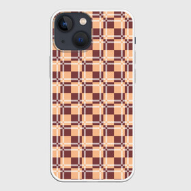 Чехол для iPhone 13 mini с принтом Коричневые и бежевые квадраты с линями в Новосибирске,  |  | abstraction | lines | squares | абстракция | бежевый | квадраты | линии | молодежный | узор | фигуры коричневый