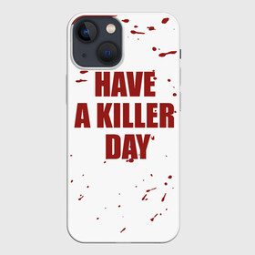 Чехол для iPhone 13 mini с принтом blood have a killer day Dexter в Новосибирске,  |  | Тематика изображения на принте: blood | dexter | have a killer day | брызги крови | декстер | кровь | правосудие декстера | хэллоуин