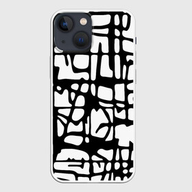 Чехол для iPhone 13 mini с принтом Черно Белый мотив Cantabrigiensia, подходящий для раскрашивания вручную в Новосибирске,  |  | креативный шум | модный и пестрый | орнамент | раскраска | стильный мотив | чб | черно белое | элегантный