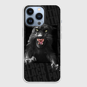 Чехол для iPhone 13 Pro с принтом Черная пантера Black panther в Новосибирске,  |  | Тематика изображения на принте: black panther | атака | дикая кошка | злость | красивая кошка | черная кошка | черная пантера | ярость