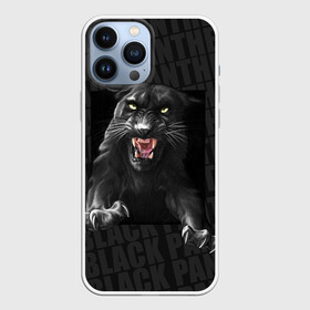 Чехол для iPhone 13 Pro Max с принтом Черная пантера Black panther в Новосибирске,  |  | black panther | атака | дикая кошка | злость | красивая кошка | черная кошка | черная пантера | ярость