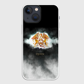 Чехол для iPhone 13 mini с принтом Логотип группы Queen в Новосибирске,  |  | freddie mercury | queen | quen | глэм | квин | королева | куин | меркури | меркьюри | музыкант | мэркури | певец | песня | поп | рок группа | фаррух булсара | фредди | фреди | хард | хардрок