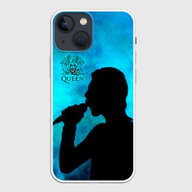 Чехол для iPhone 13 mini с принтом Силуэт Фредди Меркьюри группа Queen в Новосибирске,  |  | freddie mercury | queen | quen | глэм | квин | королева | куин | меркури | меркьюри | музыкант | мэркури | певец | песня | поп | рок группа | фаррух булсара | фредди | фреди | хард | хардрок