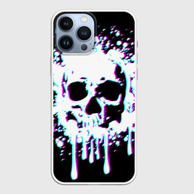 Чехол для iPhone 13 Pro Max с принтом Мерцающий череп в Новосибирске,  |  | day of the dead | drops | flowing | halloween | happy halloween | holiday | shimmering skull | splashes | брызги | день мертвых | капли | мерцающий череп | праздник | течет | хэллоуин