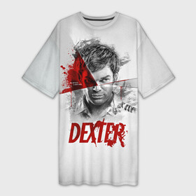 Платье-футболка 3D с принтом Dexter Правосудие Декстера в Новосибирске,  |  | Тематика изображения на принте: darkly dreaming dexter | dexter | dexter morgan | декстер | декстер морган | дремлющий демон декстера | кровь | майами | постер | правосудие декстера | судмедэксперт