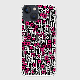 Чехол для iPhone 13 mini с принтом Узор из Игры в кальмара в Новосибирске,  |  | squid game | абстракция | геометрические | игра в кальмара | кальмар | корейский | логотип | паттерн | фигуры