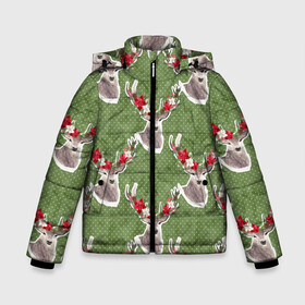 Зимняя куртка для мальчиков 3D с принтом Новогодние олени 2022 в Новосибирске, ткань верха — 100% полиэстер; подклад — 100% полиэстер, утеплитель — 100% полиэстер | длина ниже бедра, удлиненная спинка, воротник стойка и отстегивающийся капюшон. Есть боковые карманы с листочкой на кнопках, утяжки по низу изделия и внутренний карман на молнии. 

Предусмотрены светоотражающий принт на спинке, радужный светоотражающий элемент на пуллере молнии и на резинке для утяжки | 2022 | год тигра | новый год | новый год 2022 | символ года | тигр | тигренок | тигрица | тигры