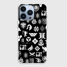 Чехол для iPhone 13 Pro с принтом DESTINY 2 PATTERN GAME LOGO | ДЕСТИНИ 2 ПАТТЕРН СИМВОЛЫ ИГРЫ в Новосибирске,  |  | bungie | cayde 6 | cyd6 | destiny | destiny 2 | forsaken | gambit | hunter | titan | warlock | банги | варлок | габмит | дестини | дестини 2 | зур | кейд | кейд 6 | отвергнутые | охотник | титан | туз