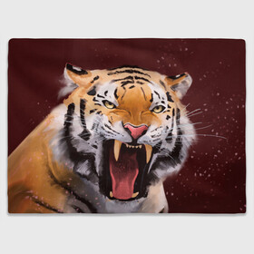 Плед 3D с принтом Тигр красавчик сердится в Новосибирске, 100% полиэстер | закругленные углы, все края обработаны. Ткань не мнется и не растягивается | 2022 | aggressive | angry | fangs | new year | open mouth | predator | tiger | year of the tiger | агрессивный | год тигра | клыки | новый год | открытая пасть | сердитый | тигр | хищник