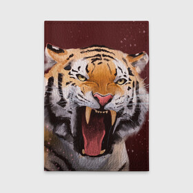 Обложка для автодокументов с принтом Тигр красавчик сердится в Новосибирске, натуральная кожа |  размер 19,9*13 см; внутри 4 больших “конверта” для документов и один маленький отдел — туда идеально встанут права | 2022 | aggressive | angry | fangs | new year | open mouth | predator | tiger | year of the tiger | агрессивный | год тигра | клыки | новый год | открытая пасть | сердитый | тигр | хищник
