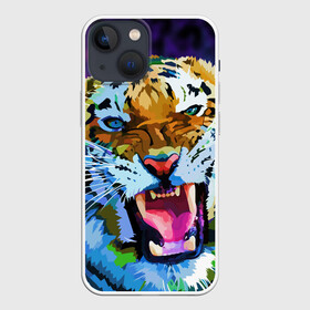Чехол для iPhone 13 mini с принтом Рычащий Шархан в Новосибирске,  |  | 2022 | evil face | growling | new year | pop art | predator | tiger | year of the tiger | год тигра | новый год | поп арт | рычащий | тигр | хищник