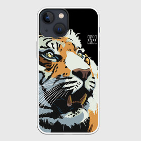 Чехол для iPhone 13 mini с принтом Тигр перед атакой в Новосибирске,  |  | Тематика изображения на принте: 2022 | before the attack | look | new year | open mouth | predator | tiger | year of the tiger | взгляд | год тигра | новый год | открытая пасть | перед атакой | тигр | хищник