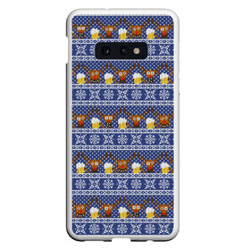 Чехол для Samsung S10E с принтом Олени отдыхают в Новосибирске, Силикон | Область печати: задняя сторона чехла, без боковых панелей | вязанный | новогодний | олень | паттерн | рождественский | с оленями | свитер | узор