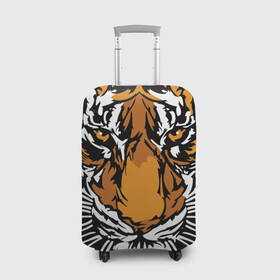 Чехол для чемодана 3D с принтом Взгляд хозяина джунглей в Новосибирске, 86% полиэфир, 14% спандекс | двустороннее нанесение принта, прорези для ручек и колес | 2022 | african | direct look | master of the jungle | muzzle | new year | predator | tiger | year of the tiger | африканский | год тигра | новый год | прямой взгляд | тигр | хищник | хозяин джунглей