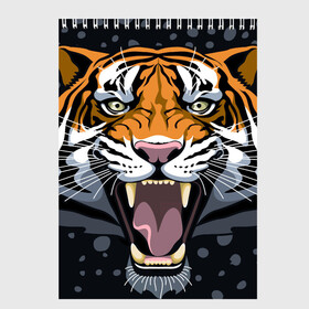 Скетчбук с принтом Амурский тигр в ночи в Новосибирске, 100% бумага
 | 48 листов, плотность листов — 100 г/м2, плотность картонной обложки — 250 г/м2. Листы скреплены сверху удобной пружинной спиралью | Тематика изображения на принте: 2022 | aggression | amur tiger | beast | grin | new year | night | open mouth | predator | snowfall | winter | year of the tiger | агрессия | амурский тигр | год тигра | зверь | зима | новый год | ночь | оскал | открытая пасть | снегопад | хищник