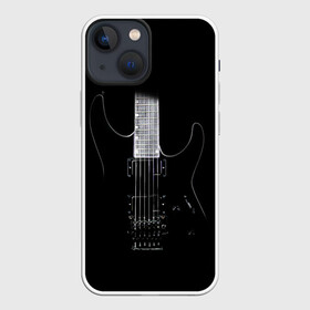 Чехол для iPhone 13 mini с принтом ЧЕРНАЯ ЭЛЕКТРОГИТАРА в Новосибирске,  |  | black | dark | guitar | music | rock | гибсон | гитара | гриф | лады | музыка | рок | струны | черный | электрогитара