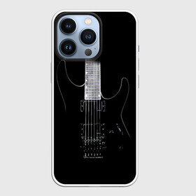 Чехол для iPhone 13 Pro с принтом ЧЕРНАЯ ЭЛЕКТРОГИТАРА в Новосибирске,  |  | black | dark | guitar | music | rock | гибсон | гитара | гриф | лады | музыка | рок | струны | черный | электрогитара